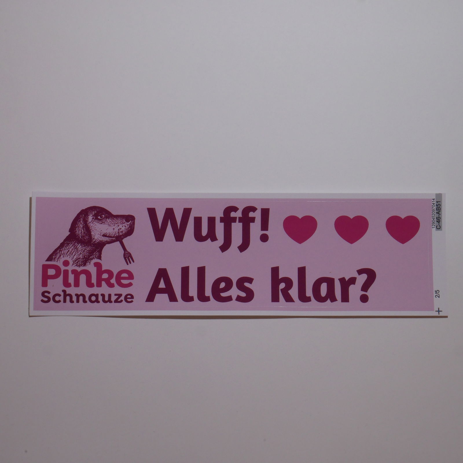 Pinke Schnauze Autoaufkleber 